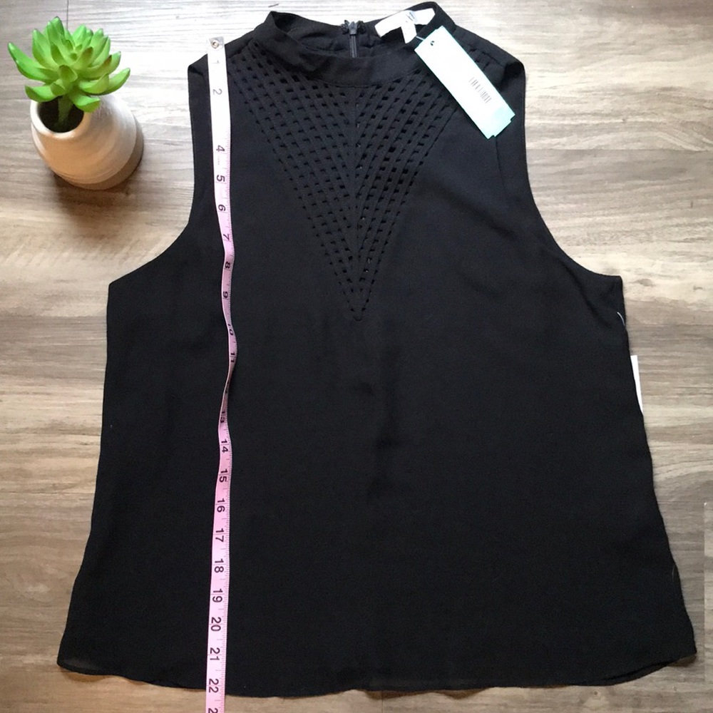 Q&A Mesh Women’s Blouse Black Sleeveless Dressy Top Small - Picture 8 of 16